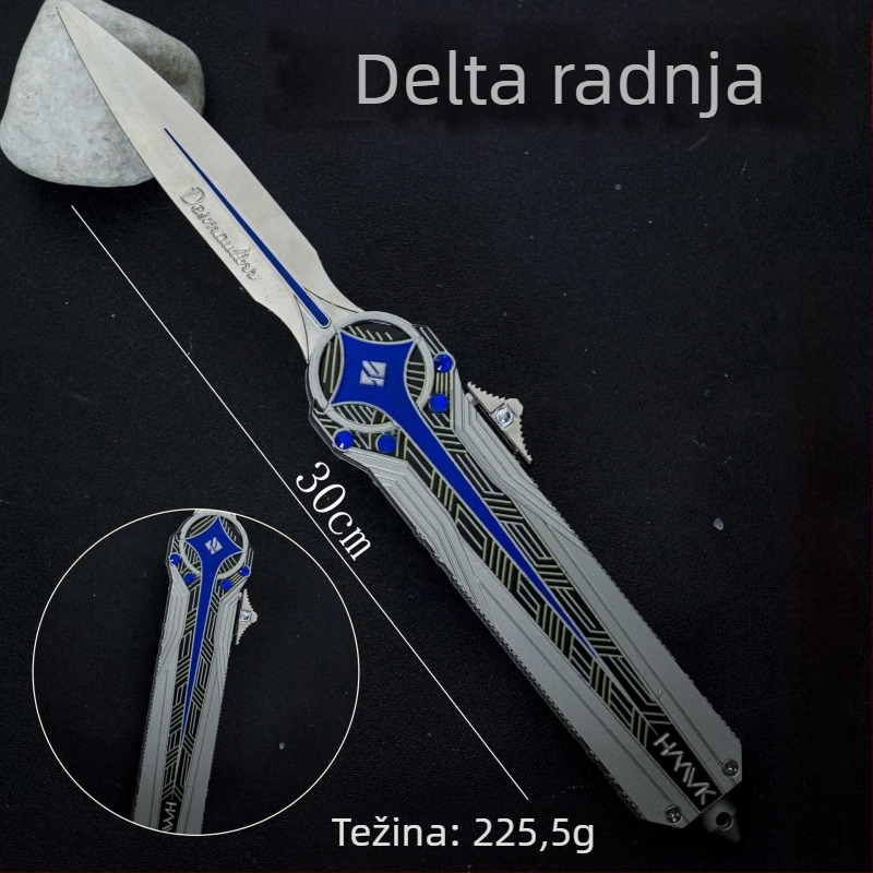 Metalni ukras oružja Delta Polaris, dvostrano elastični nož, model Moment Animation