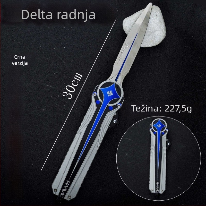 Metalni ukras oružja Delta Polaris, dvostrano elastični nož, model Moment Animation