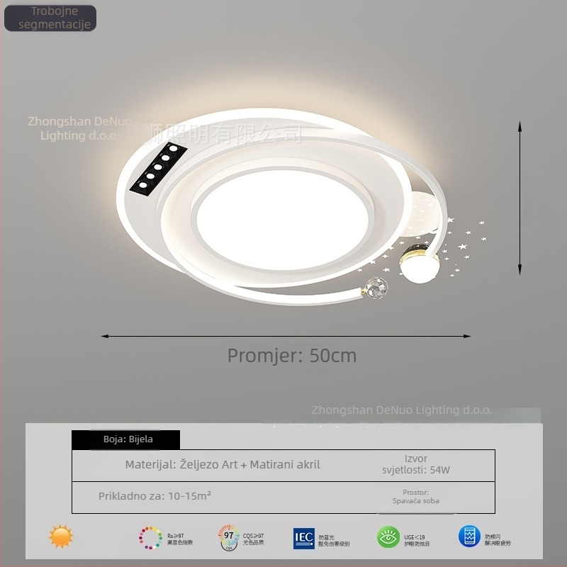 Moderna jednostavna LED plafonska svjetiljka s punim spektrom, zaštita očiju i projekcija zvijezda za dnevni boravak i spavaću sobu, 220V, CRI ≥95, pametno Mijia/TmallGenie