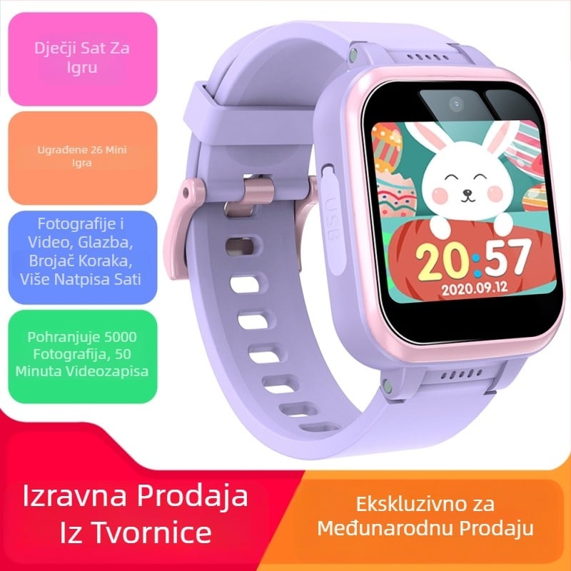 Dječji pametni sat Y90 – dvostruka kamera, 1,54 inčni dodirni zaslon, TF kartica, igre, glazba i reprodukcija videa