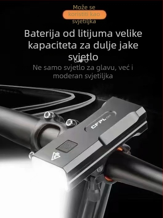 Prednja svjetiljka za planinski bicikl – noćna vožnja, dugotrajna baterija, punjiva, profesionalna razina, vrlo svijetla