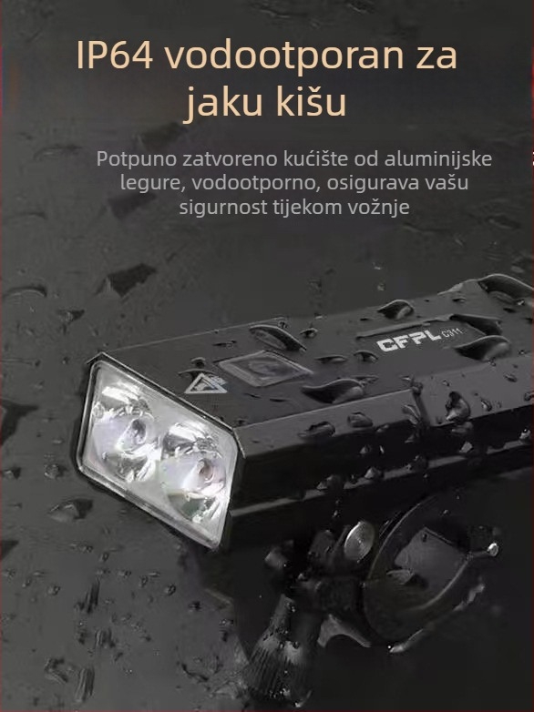 Prednja svjetiljka za planinski bicikl – noćna vožnja, dugotrajna baterija, punjiva, profesionalna razina, vrlo svijetla