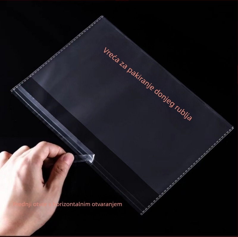 Prozirna samoljepljiva vrećica za odjeću od OPP-a, bočno otvaranje i zatvaranje (3–4 cm) - Brand Flag packaging