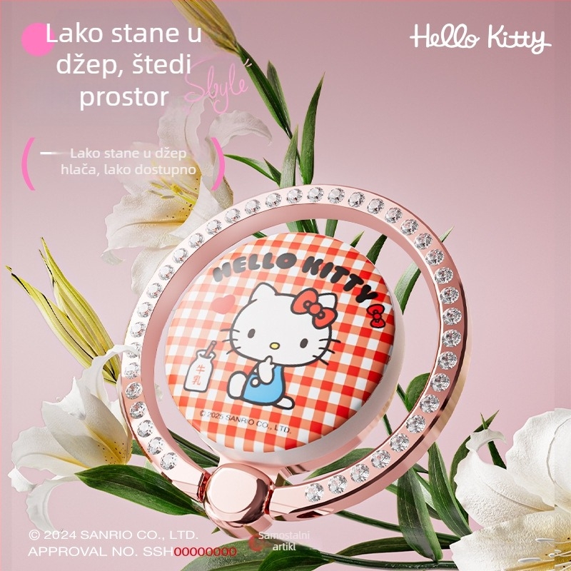 Sanrio Kuromi aromaterapijski držač za telefon s prstenom, ljepilo, višestruke namjene, metal, crtani stil