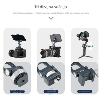 Stalak za mobitel za livestream, rotirajući vodoravni/vertikalni smještaj, aluminijska legura