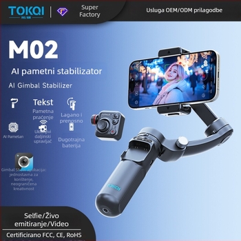Stabilizator za pametni telefon s tri osi, prepoznavanjem lica, Bluetoothom i daljinskim upravljačem (Model M02)