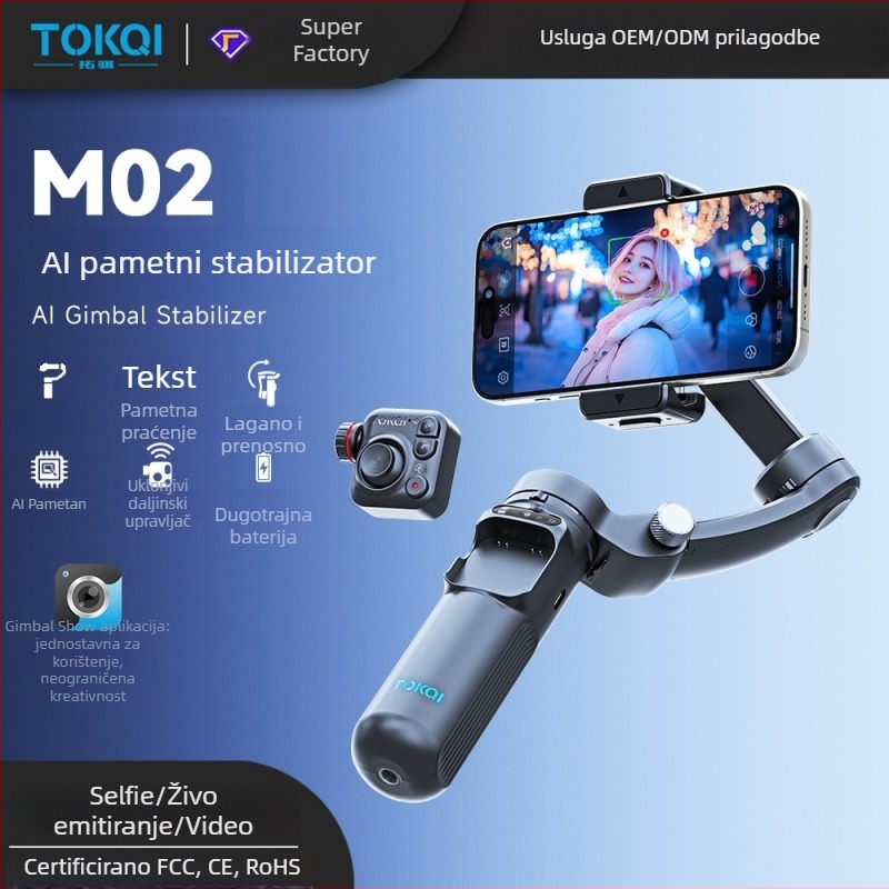 Stabilizator za pametni telefon s tri osi, prepoznavanjem lica, Bluetoothom i daljinskim upravljačem (Model M02)
