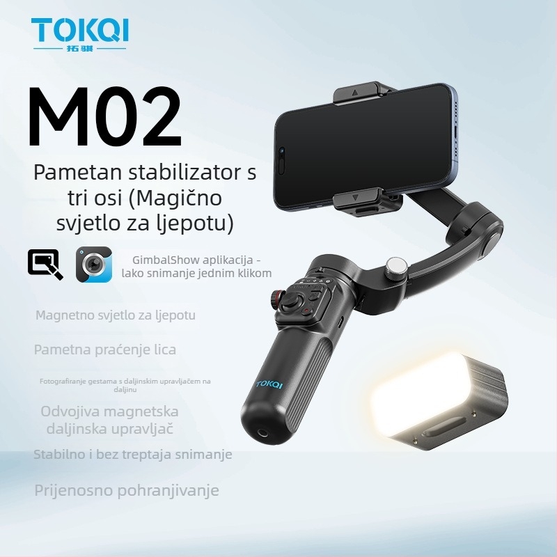 Stabilizator za pametni telefon s tri osi, prepoznavanjem lica, Bluetoothom i daljinskim upravljačem (Model M02)