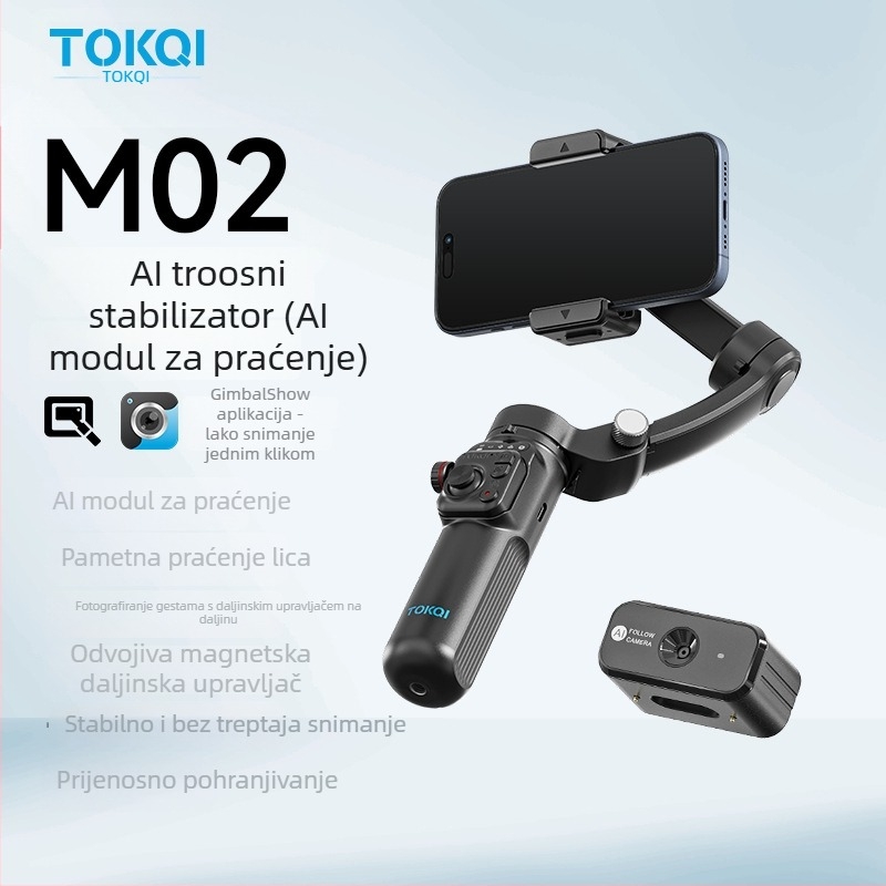 Stabilizator za pametni telefon s tri osi, prepoznavanjem lica, Bluetoothom i daljinskim upravljačem (Model M02)