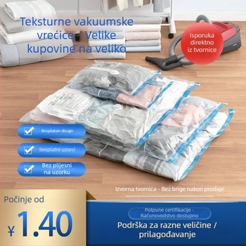 Vakuumska vreća za odjeću i pokrivače — dvostruka debljina 14, PA+PE materijal, 55W visokoučinkovita pumpa, dnevna proizvodnja 500000