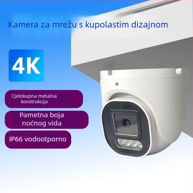 PoE IP kamera kupola - 8MP/4K, 3.6mm objektiv, IR do 20m, unutarnja i vanjska uporaba