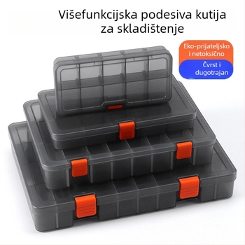 Kutija za dijelove elektronike s više odjeljaka - prozirna PP plast skladišna kutija, zaštita od prašine, poklopac sa klikom