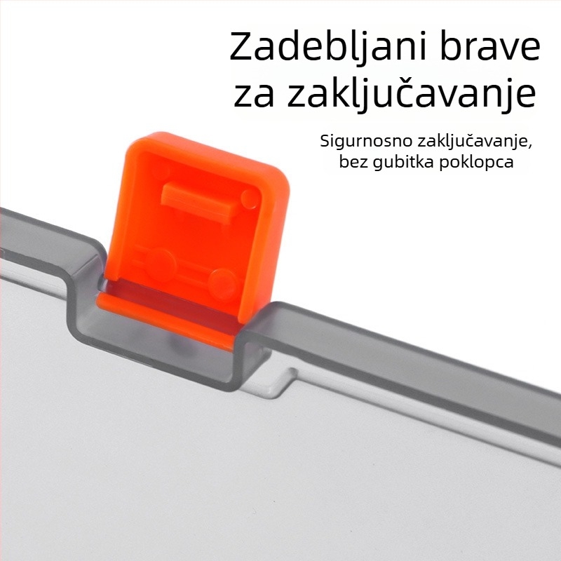 Kutija za dijelove elektronike s više odjeljaka - prozirna PP plast skladišna kutija, zaštita od prašine, poklopac sa klikom