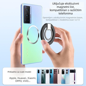 MagSafe magnetski držač za telefon s prstenom, konstrukcija od cinkovog legura, izuzetno jaka magnetska fiksacija, podesiva pod različitim kutovima, minimalistički dizajn