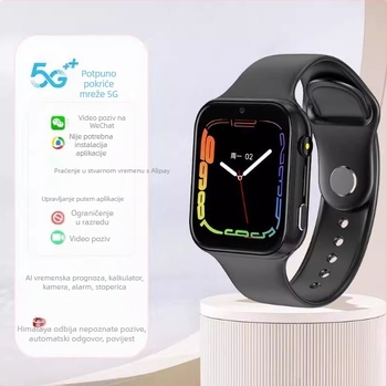 Prilagodljivi 5G dječji pametni sat – video pozivi, određivanje položaja, SOS (5G potpuna mrežna podrška, 1.3MP kamera, baterija 400mAh)