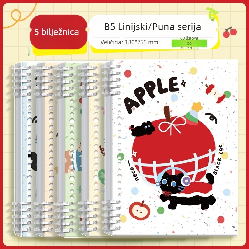 Kappa bear Bilježnica s labavim listovima za studente, PP korica, Dowling papir, 80 g/m², 100–200 stranica