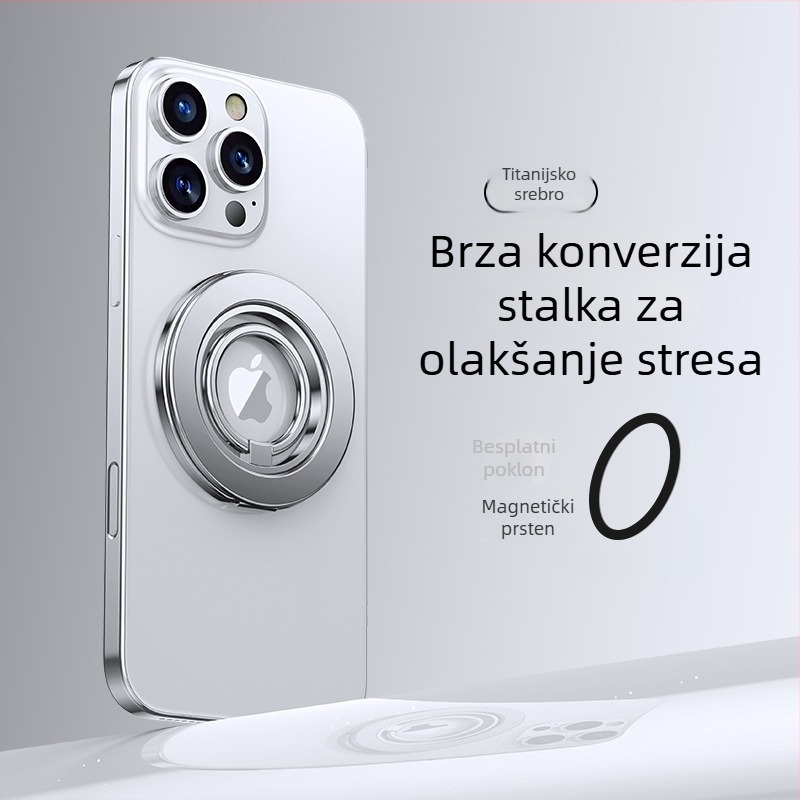 MagSafe magnetski držač za telefon s prstenom, metalna stolna podrška, aluminijska legura, okretni prsten