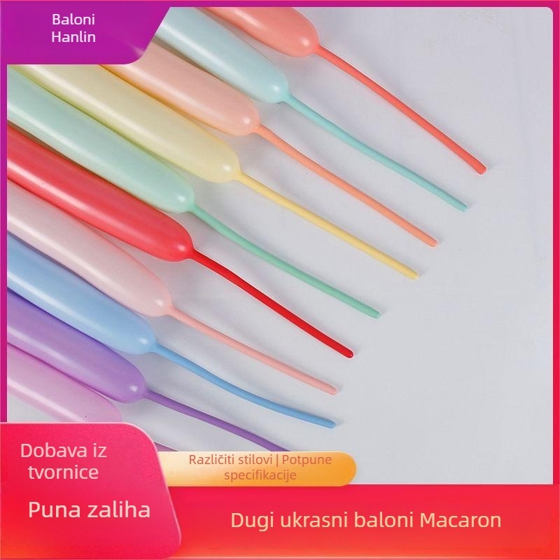 Lateksni balon s magijskim oblikom dužih traka – dizajn Little Prince macaron