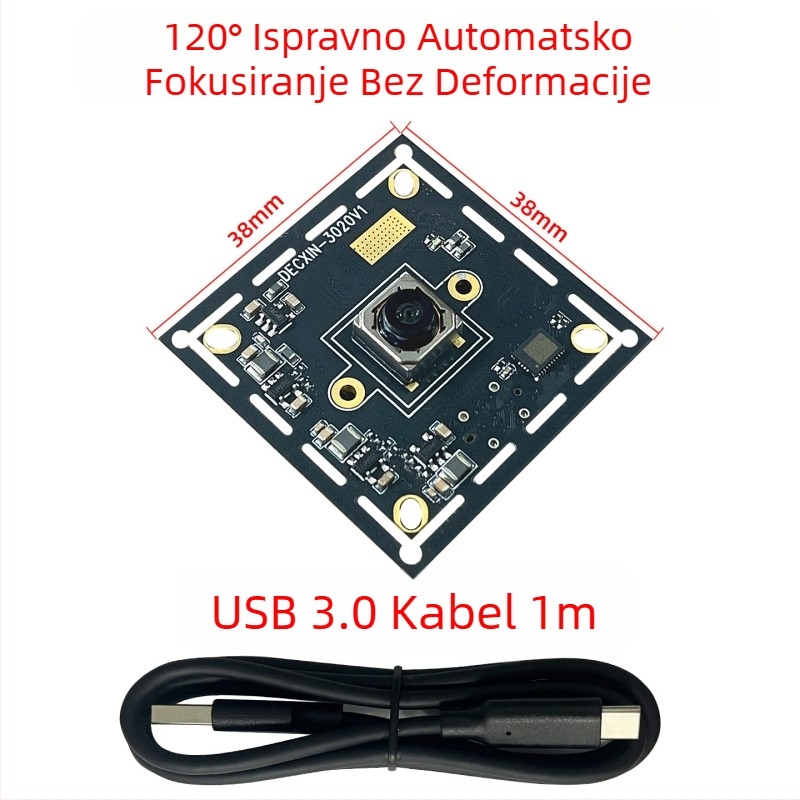 USB 3.0 industrijska kamera 8MP IMX179, fiksni fokus, prepoznavanje lica, bez drajvera, Linux kompatibilna