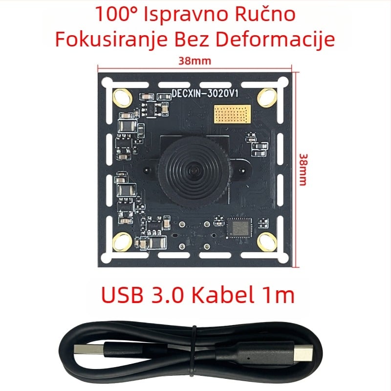 USB 3.0 industrijska kamera 8MP IMX179, fiksni fokus, prepoznavanje lica, bez drajvera, Linux kompatibilna