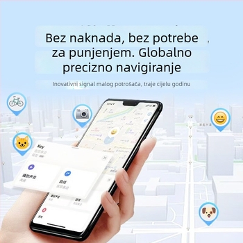 Tracker protiv gubitka za kućne ljubimce, ključe i predmete — precizno lociranje, model JHX05, ABS, 240mAh, veličina 40×32×9.8mm, iOS kompatibilan
