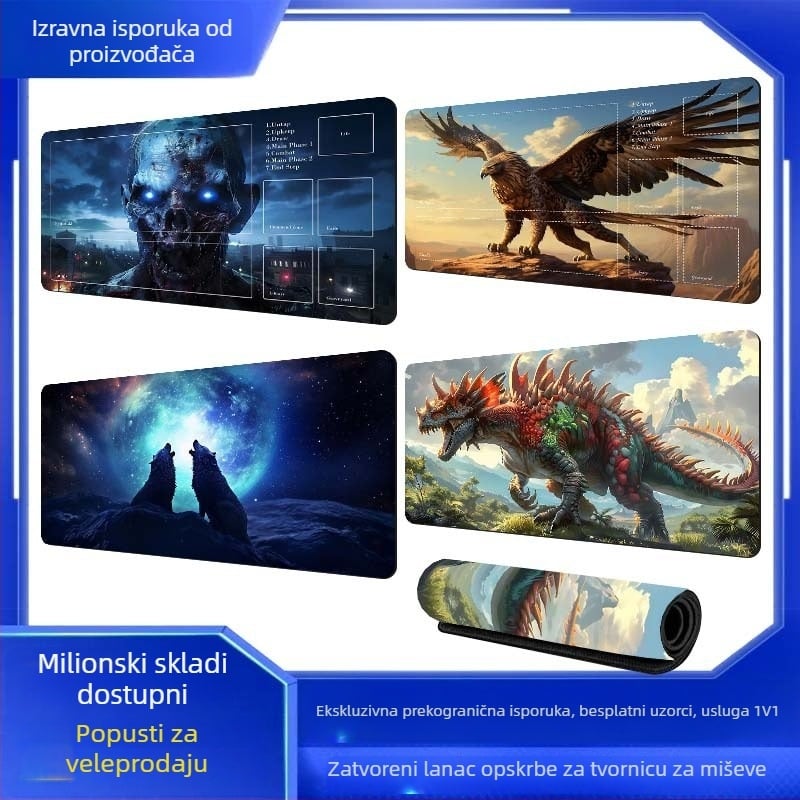 Podložak za miš – guma+tkanina, jednostrana, debljina 2–6 mm, toplinski prijenos, prilagođeni logotip, oblik podloge za igru