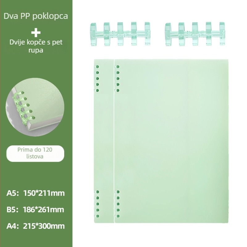 Bilježnica s labavim listovima — PP omot, Dowling papir 80 g, 120 stranica, kreativni stil