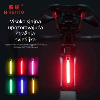Stražnja svjetiljka za bicikl — USB-C punjenje, kopča remenom, za planinski bicikl noćna vožnja