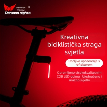 Stražnja svjetiljka za bicikl — USB-C punjenje, kopča remenom, za planinski bicikl noćna vožnja