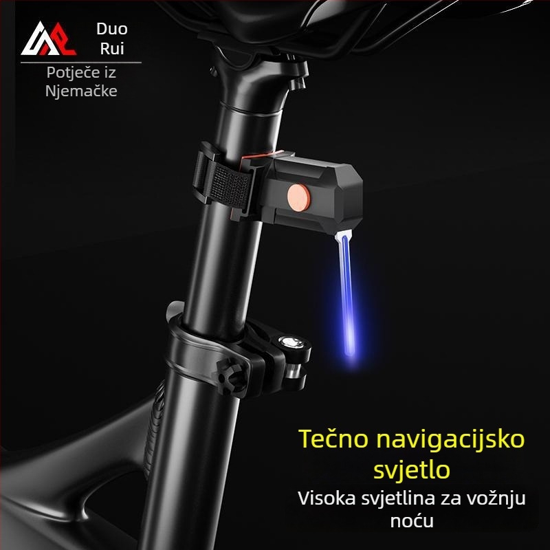 USB punjivo stražnje svjetlo za bicikl – sigurnost noćne vožnje za cestovne i planinske bicikle, branda Senowoiry/ji rui, bez prilagodbe
