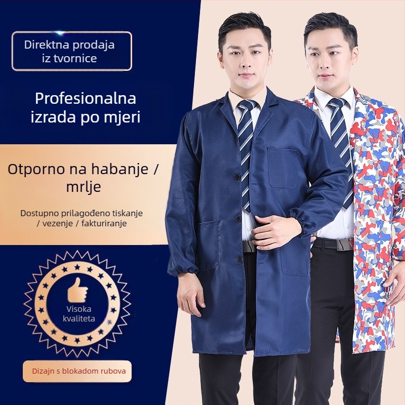 Muški radni kaput s kamuflažom, plava boja, dugi rukavi, za popravke automobila, otporan na mrlje i habanje, proljeće i jesen.