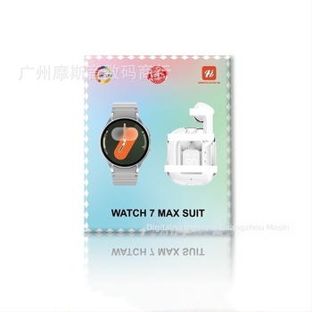 Watch7Max Pametni sat sa setom Bluetooth slušalica, AMOLED zaslon kružnog oblika, kućište od aluminijske legure, kompatibilan s iOS-om, dnevna vodootpornost, trajanje baterije manje od 7 dana
