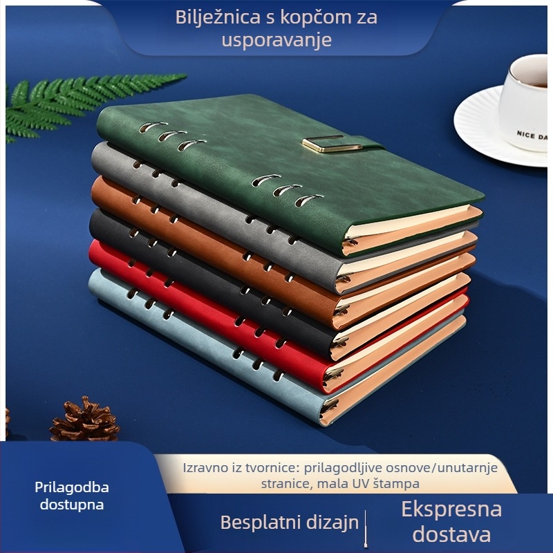 Bilježnica s izmjenjivim listovima, 9 rupa i odvojivi 6-rupa povez, Dowling papir 80 gsm, 50–100 stranica
