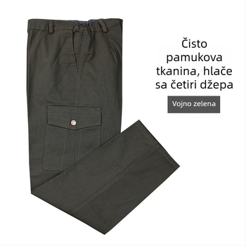 Muške radne cargo hlače od pamuk kanvasa, odvode vlagu, više džepova, pogodne za tvornicu i popravak automobila
