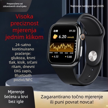 Pametni sat s praćenjem otkucaja srca, krvnog tlaka, šećera u krvi i zasićenosti krvi, TFT zaslon