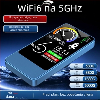 Prijenosni WiFi i mobilni punjač 2-u-1, za igranje i streaming, WiFi 6 i kompatibilnost s tri mreže