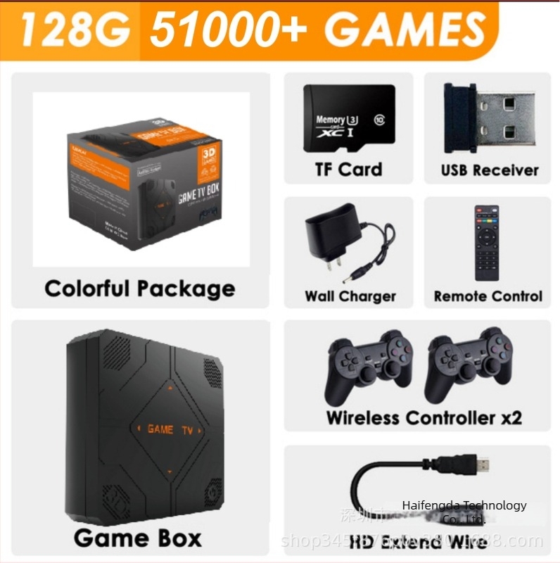 Nostalgijska konzola za igre s dvostrukim sustavom, bežičnim kontrolerom, USB sučeljem, bez ugrađene memorije - retro stil