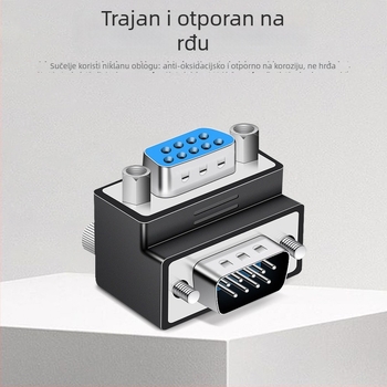 DB9 adapter s višestrukim konektorima: muški-muški-ženski-ženski-muški, 270° kut desnog kuta, RS232 protokol, kompatibilan s Windows 7+ za prijenosna računala i PC-e