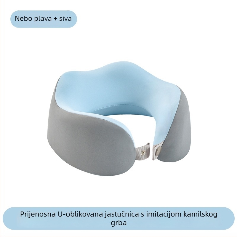 Jastuk za vrat s memorijskom pjenom, u obliku U, za putovanja, s pletenim jezgrom