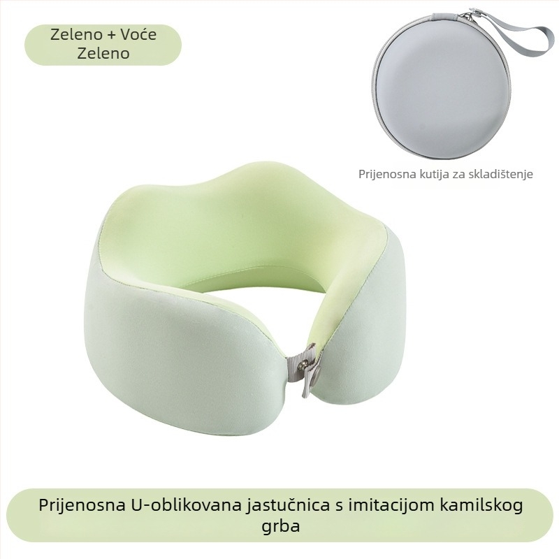 Jastuk za vrat s memorijskom pjenom, u obliku U, za putovanja, s pletenim jezgrom