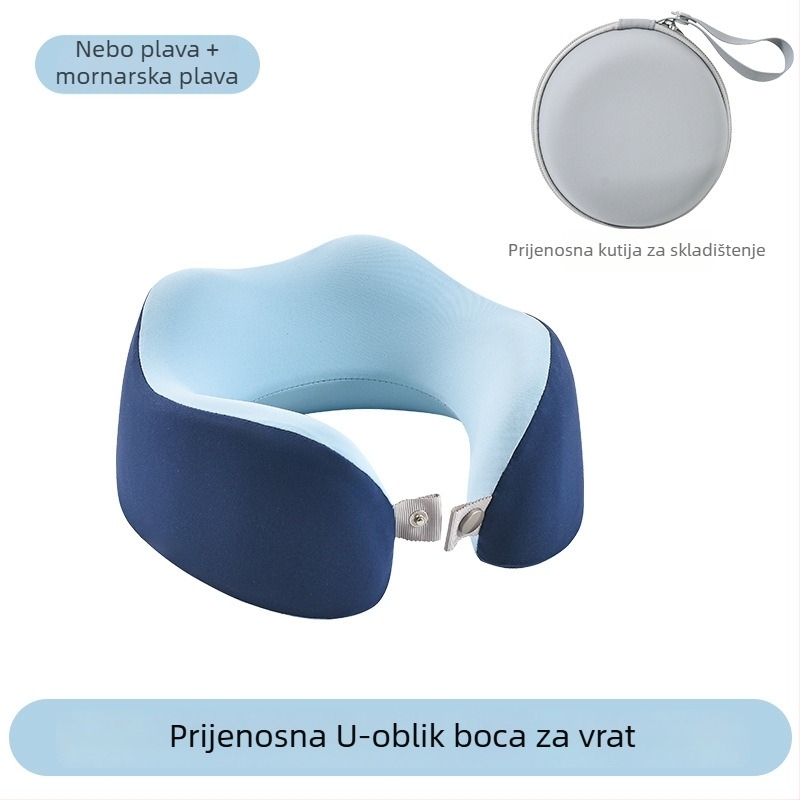 Jastuk za vrat s memorijskom pjenom, u obliku U, za putovanja, s pletenim jezgrom