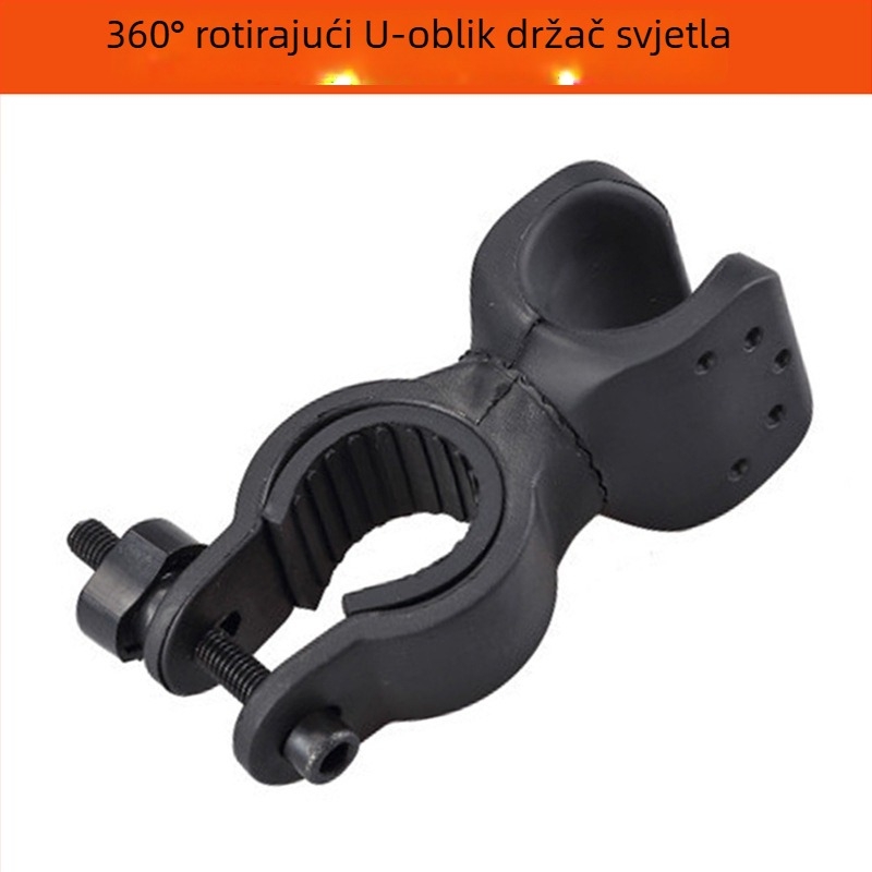 Višestruki U-oblik držač lampe s 360° rotacijom, auto klip i nosač za bicikl, USB-C, 1200mAh, montaža remenom