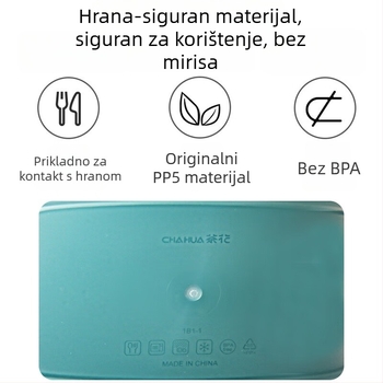 Camellia kutija za hranu, plastična, pravokutna, mikrovalna sigurna, s poklopcem