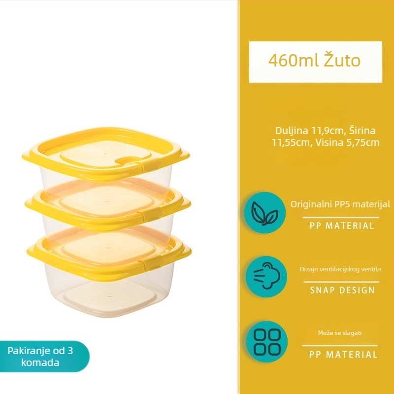 Camellia kutija za hranu, plastična, pravokutna, mikrovalna sigurna, s poklopcem