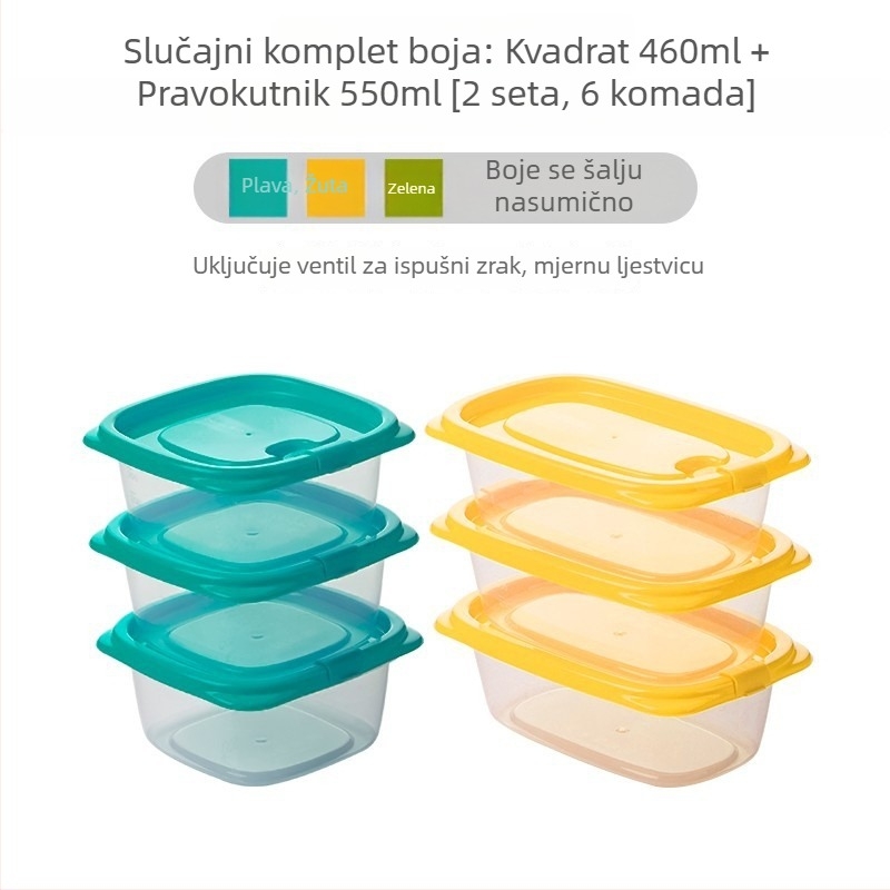 Camellia kutija za hranu, plastična, pravokutna, mikrovalna sigurna, s poklopcem