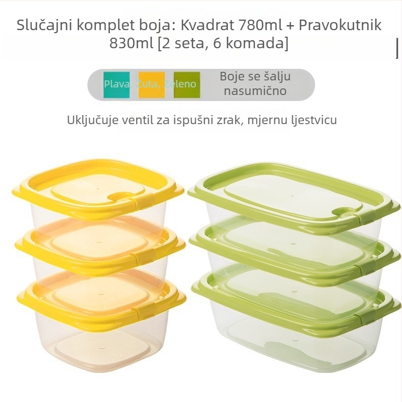 Camellia kutija za hranu, plastična, pravokutna, mikrovalna sigurna, s poklopcem