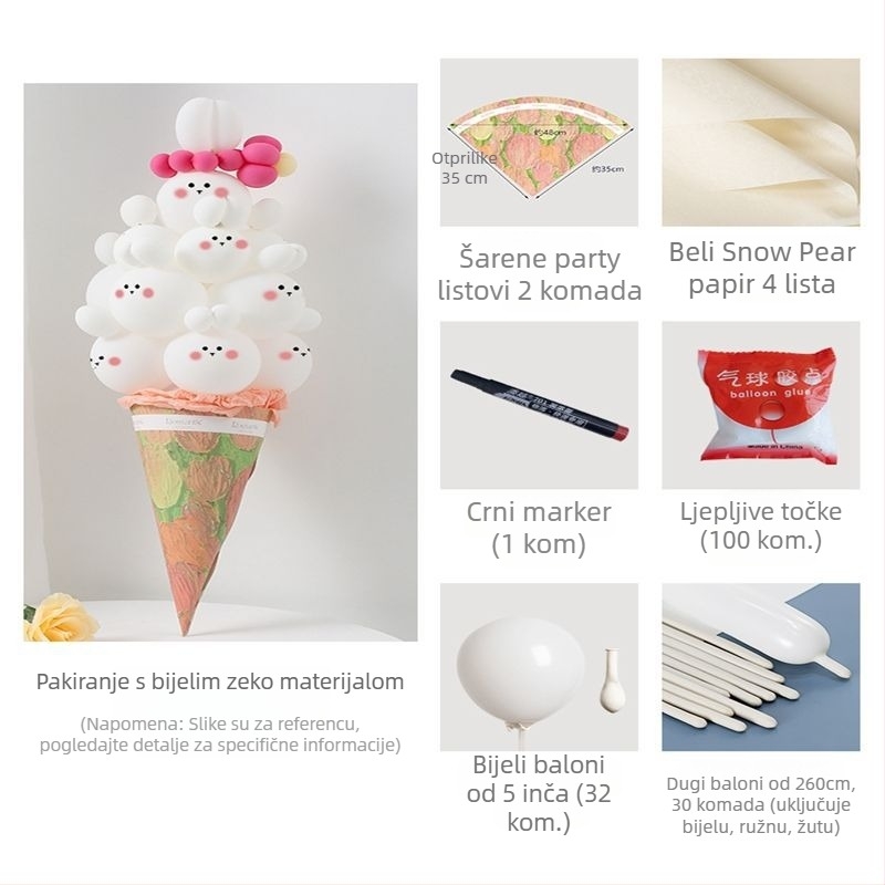 Set balona od TPU materijala, balon tip Fall-to-Earth, okrugli oblik, dekoracija za rođendan