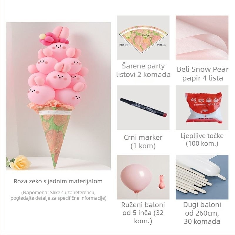 Set balona od TPU materijala, balon tip Fall-to-Earth, okrugli oblik, dekoracija za rođendan