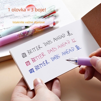 Cartoon serija izbrisivo pero s push-type mehanizmom, kuglična vrh, nehrđajući čelik vrh, plastično kućište