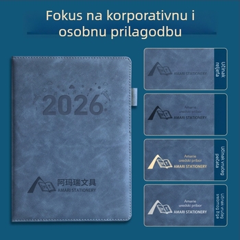 Bilježnica Qiao Sen, PU koža, nitno vezivanje, Daolin papir, 200-300 stranica, poslovni stil